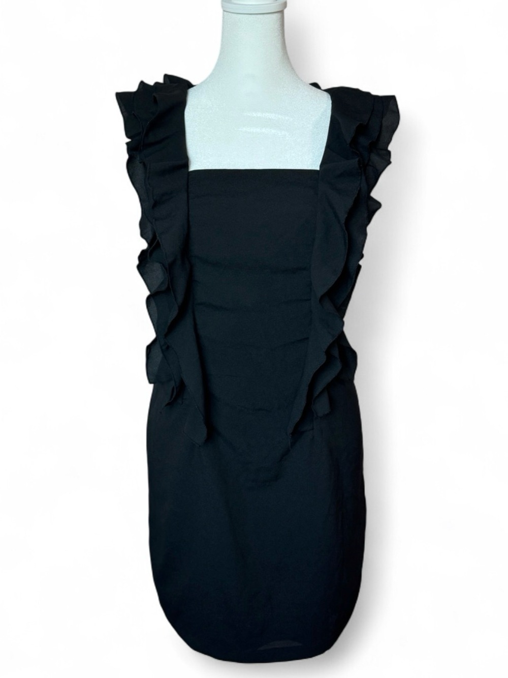 YA Los Angeles Black Ruffle Mini Dress Sleeveless Size L
